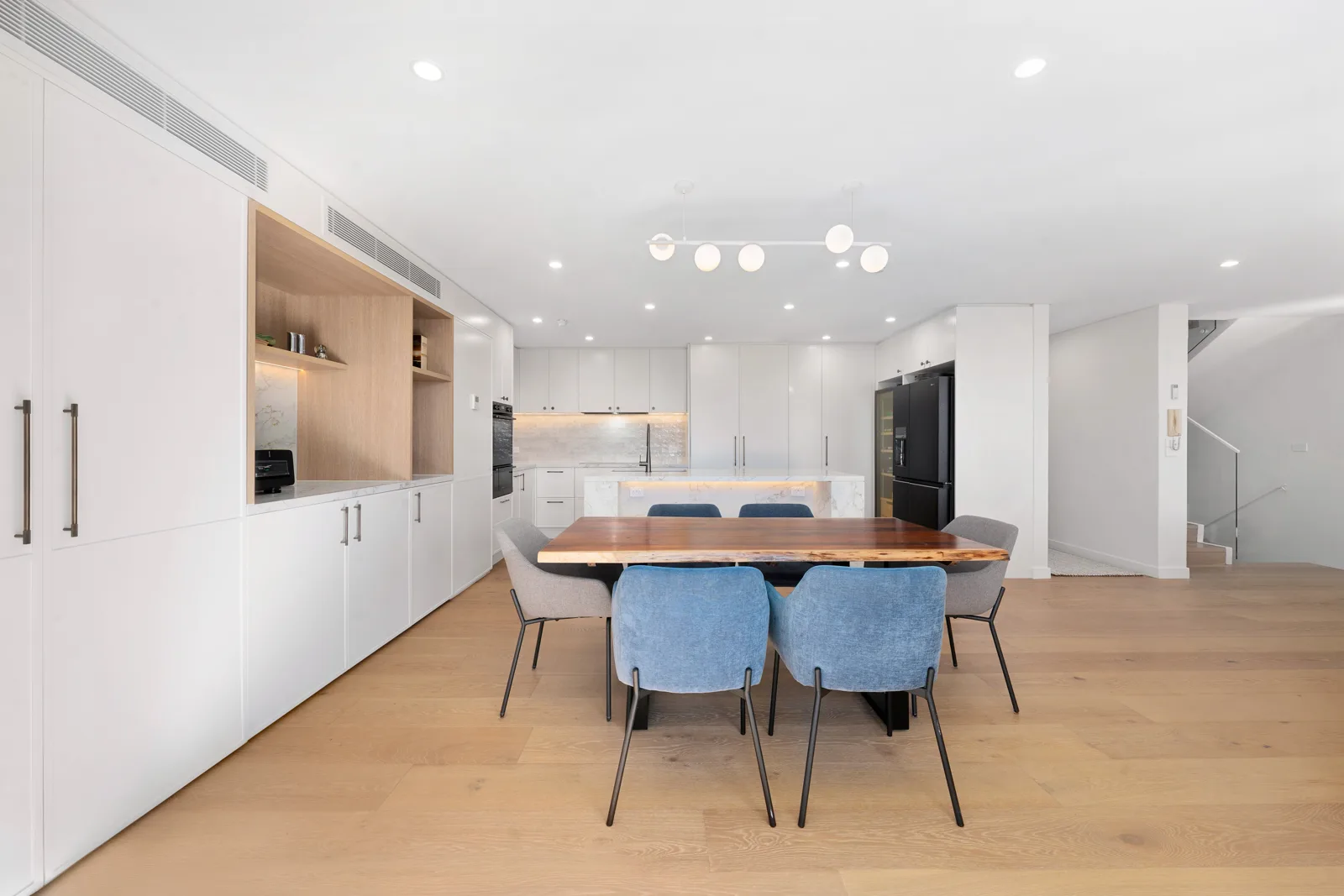Completed kitchen and dining space at the Surry Hills renovation